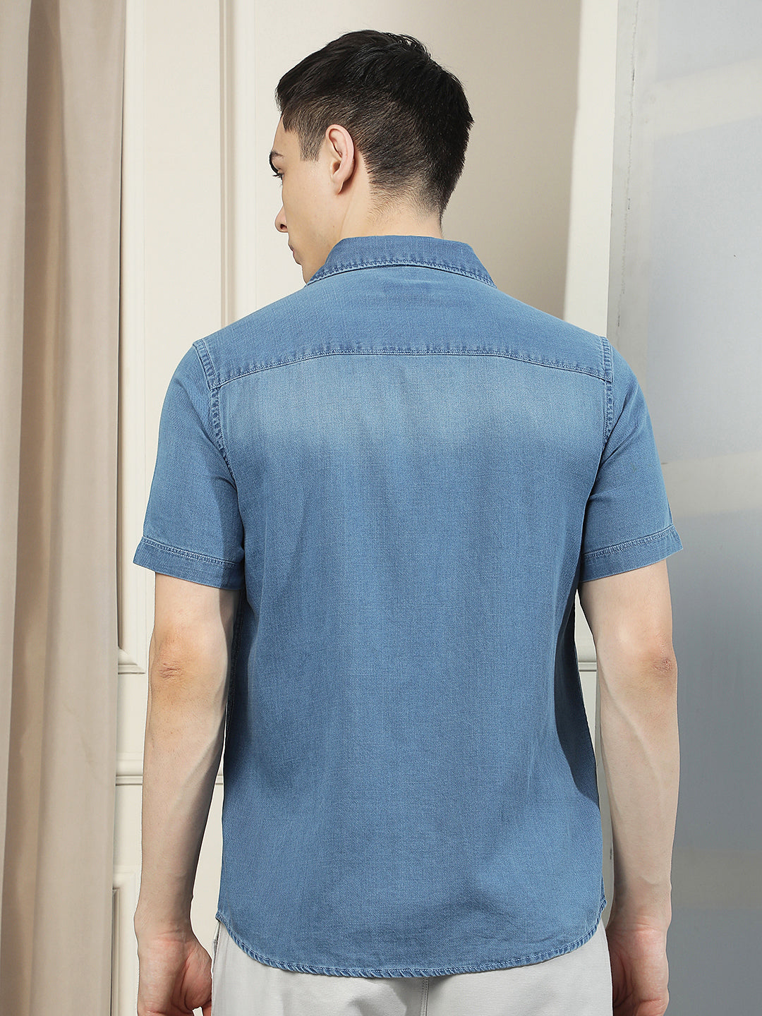 Blue 100% Cotton Denim Shirt