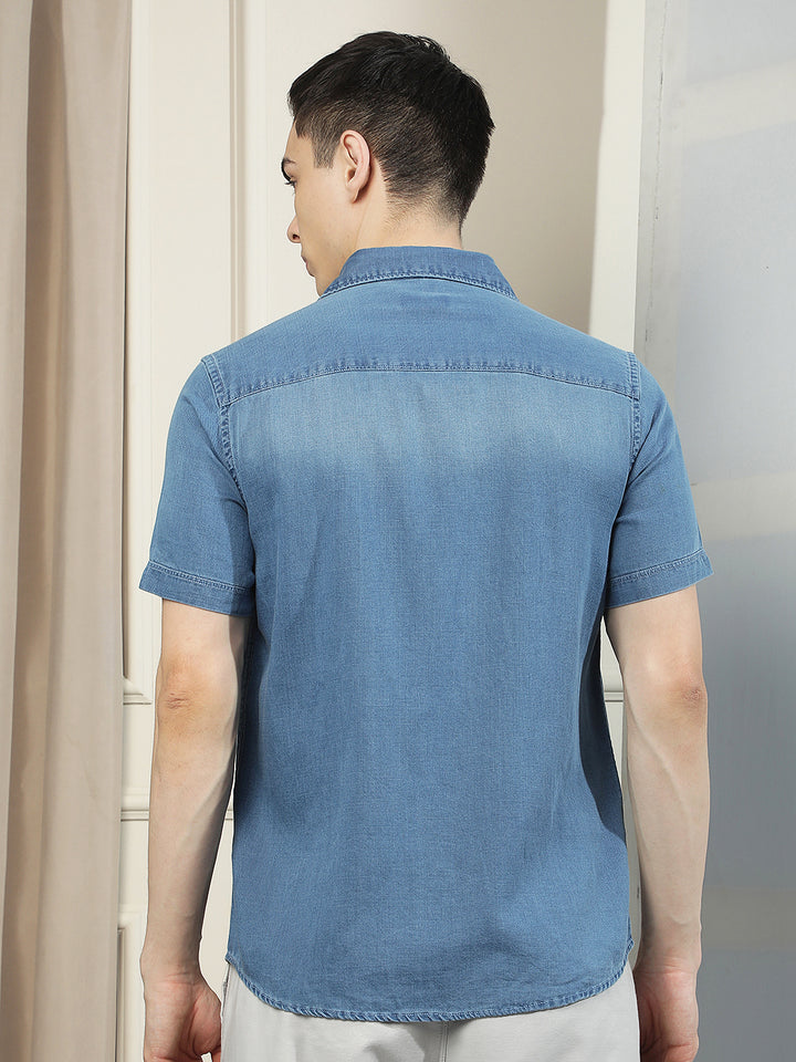 Blue 100% Cotton Denim Shirt