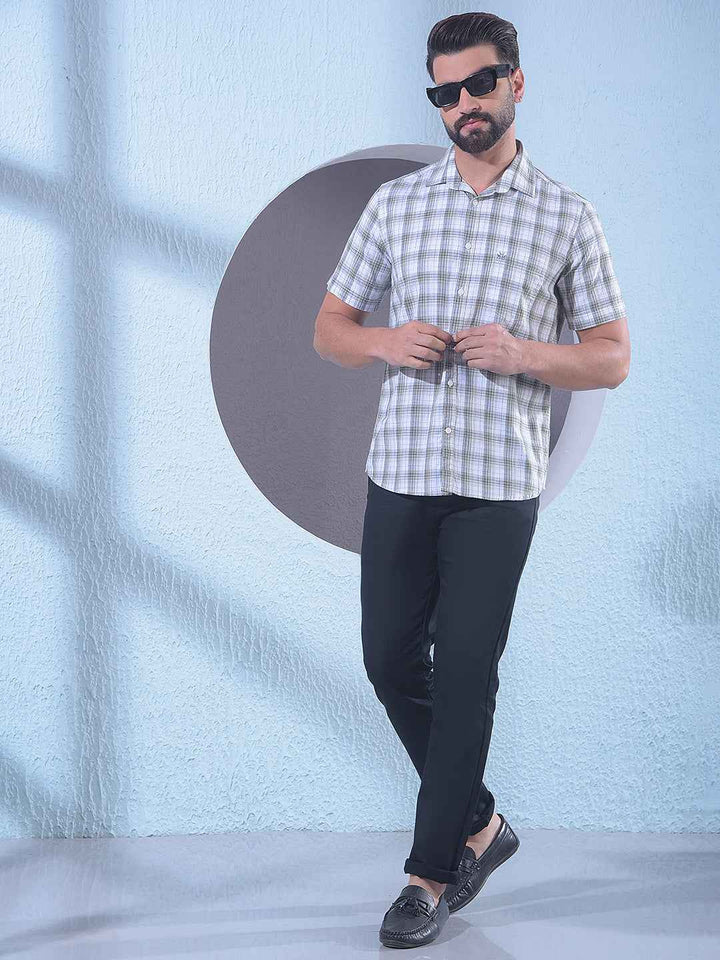 Green 100% Cotton Checked Shirt