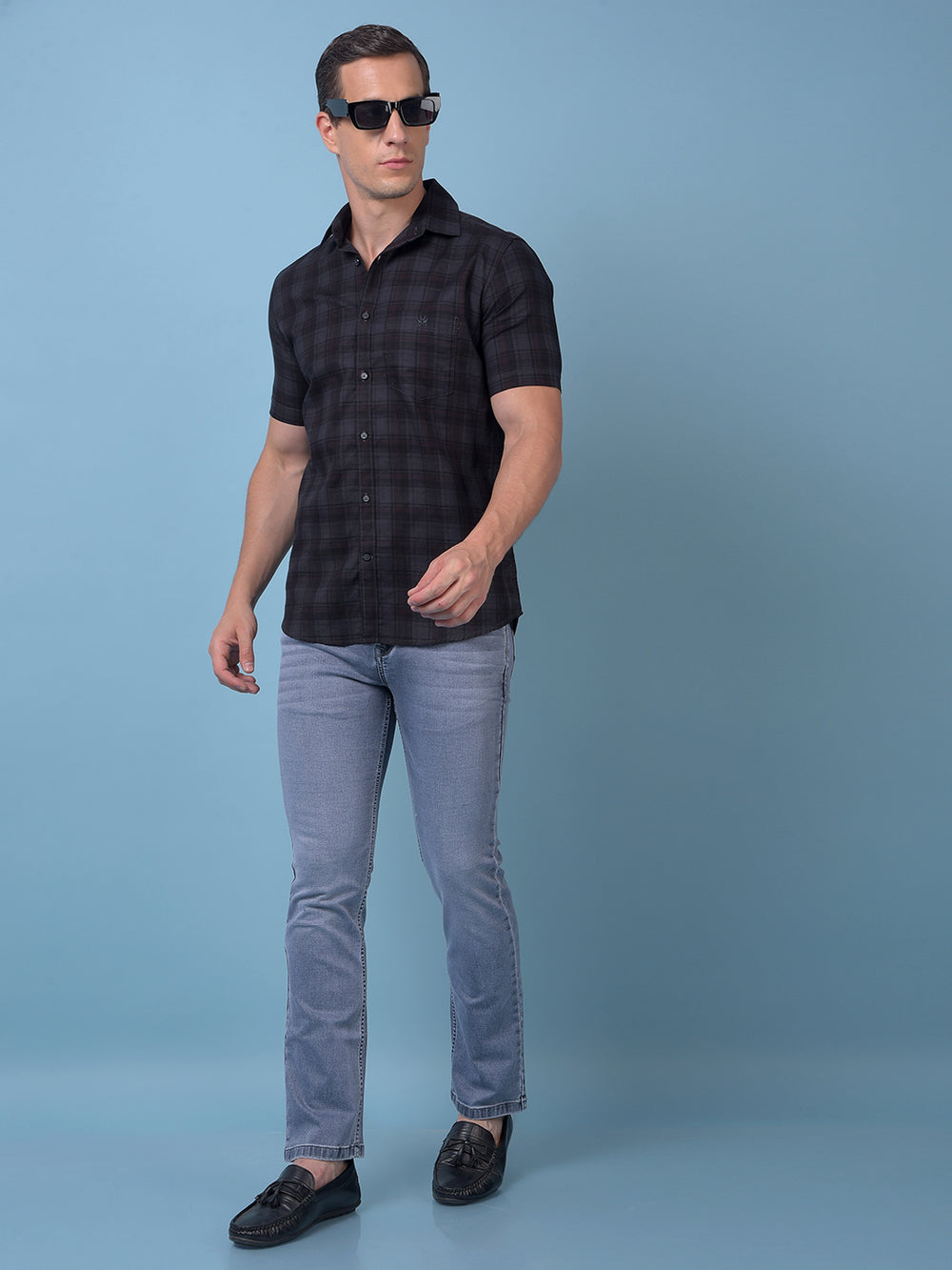 Green Checked 100% Cotton Shirt