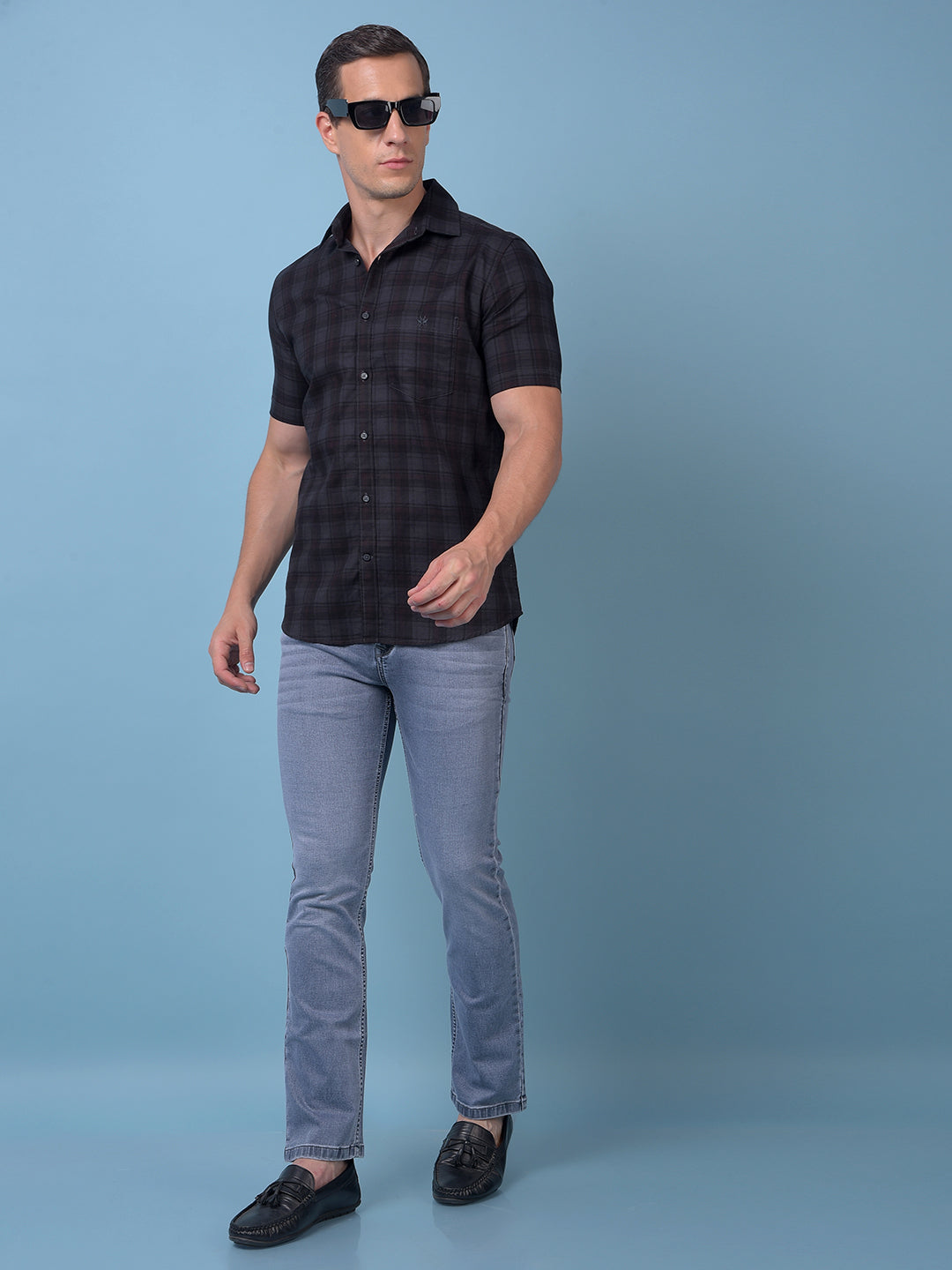 Green Checked 100% Cotton Shirt