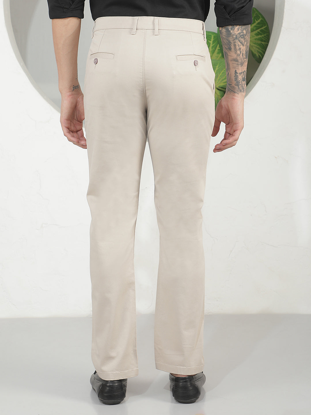 Classic Biscotti Beige Straight Trousers