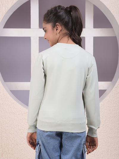 Green Embellished Sweatshirt