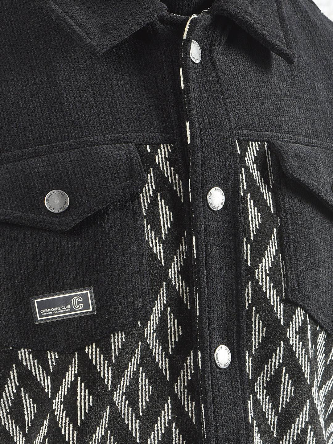 Breathable Black Jacquard Shacket