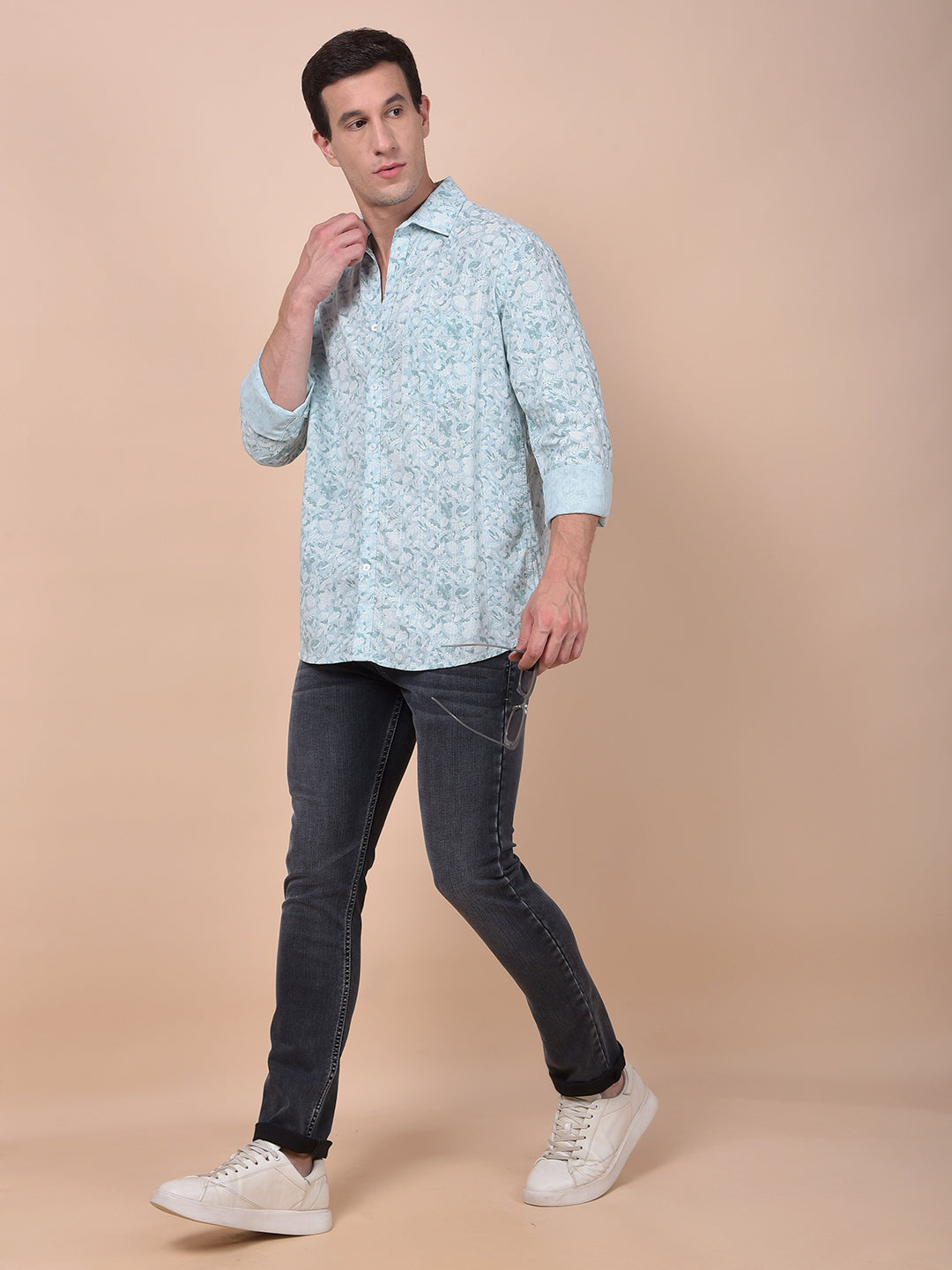 Green Floral Print Shirt