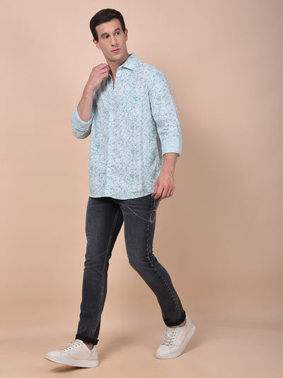 Green Floral Print Shirt