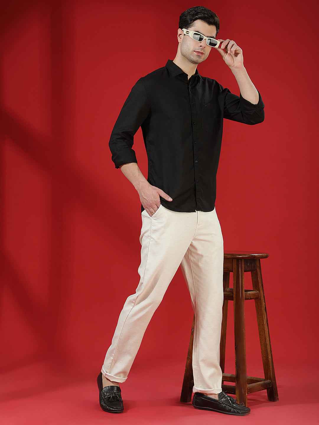 Off White Linen Comfort Trousers