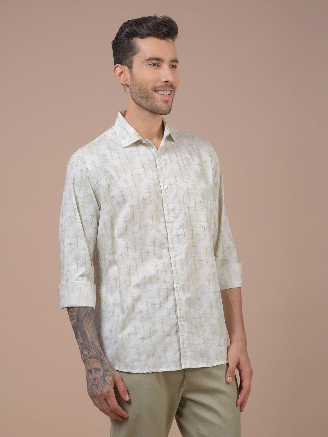 Green Printed Shirt