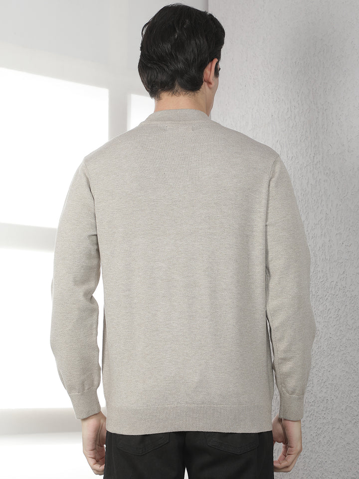 Beige Round Neck Sweater