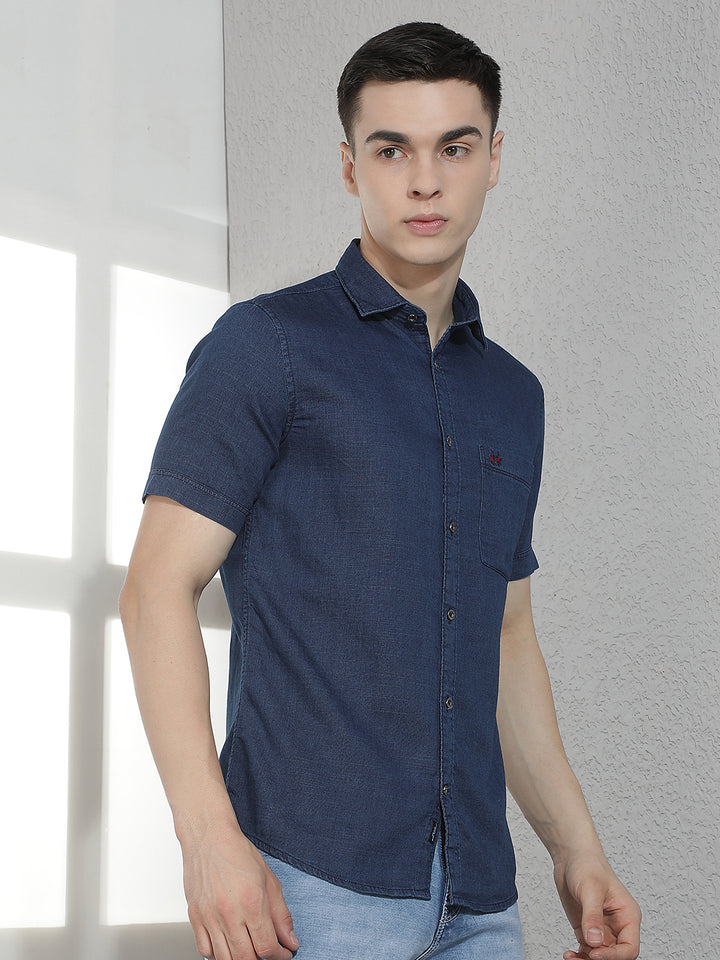 Blue 100% Cotton Denim Shirt