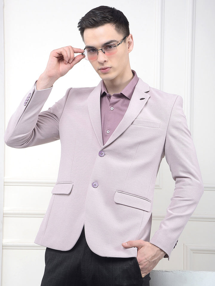 Pink Notched Lapel Single-Breasted Blazer