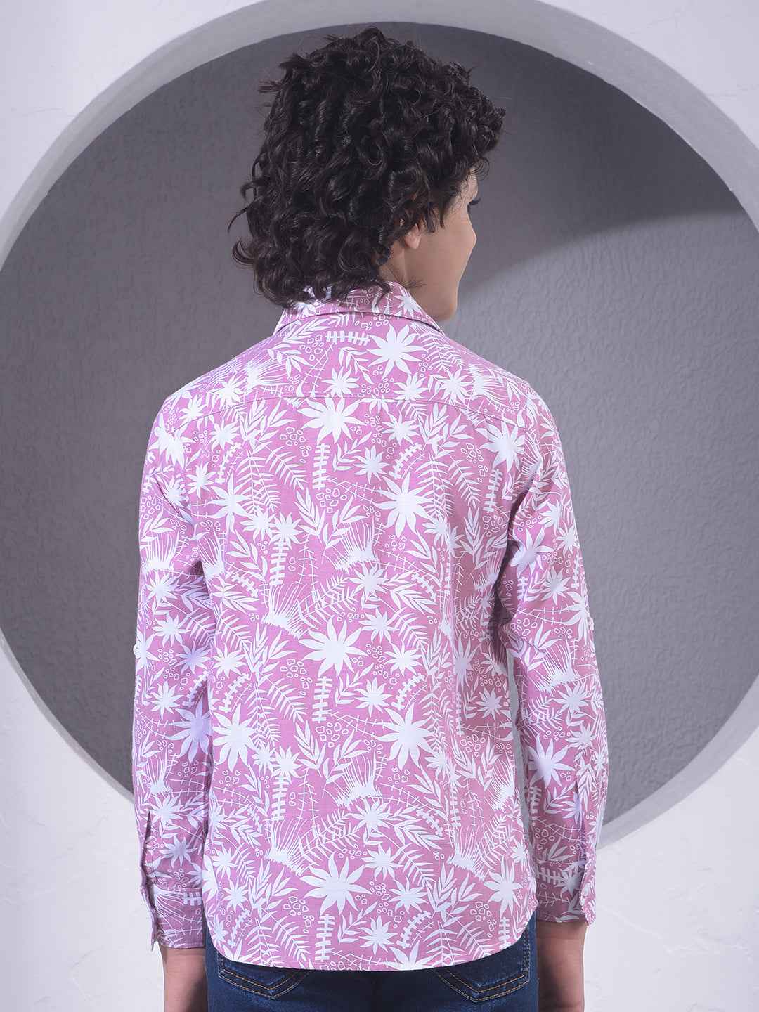 Purple Floral Print Shirt