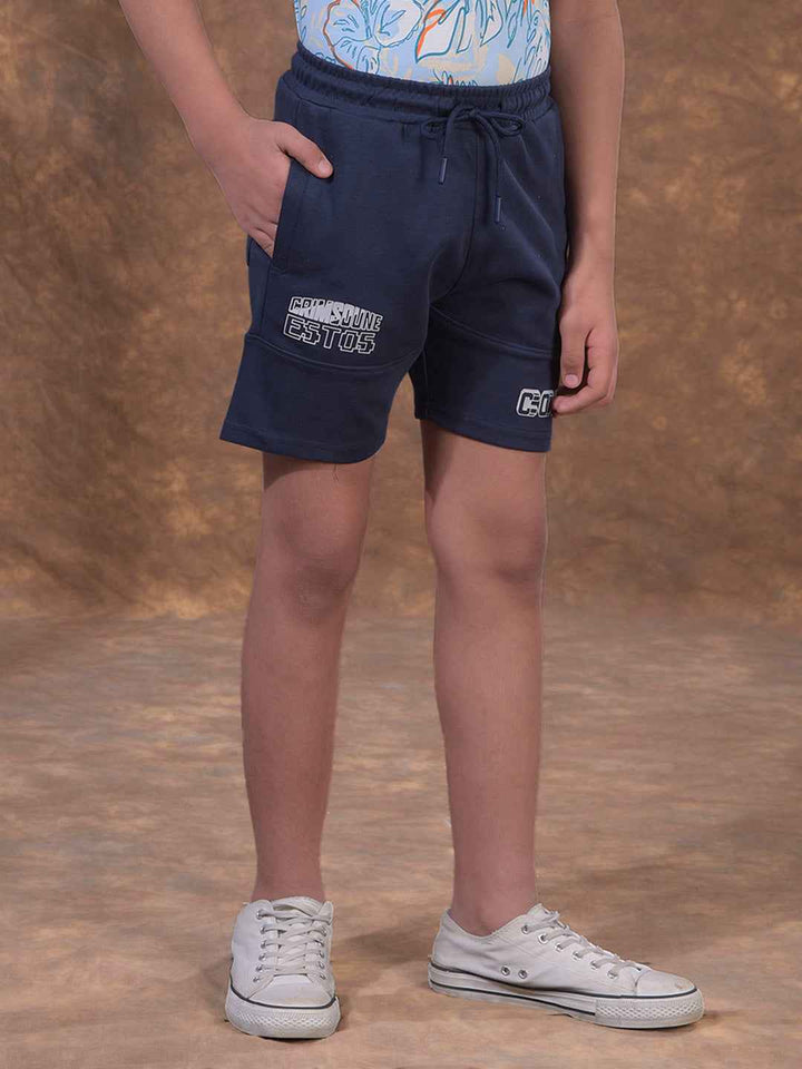 Navy Blue Athleisure Shorts