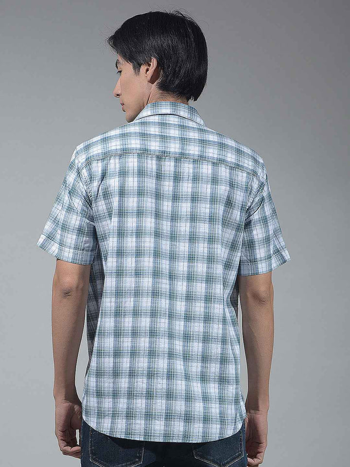 Blue Checked 100% Cotton Shirt