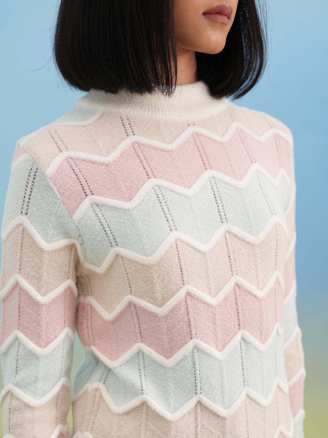 Off White Chevron Sweater