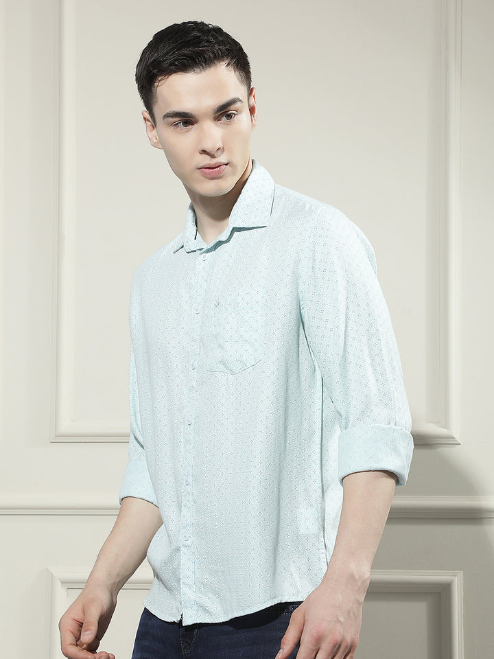 Green Floral Print Shirt