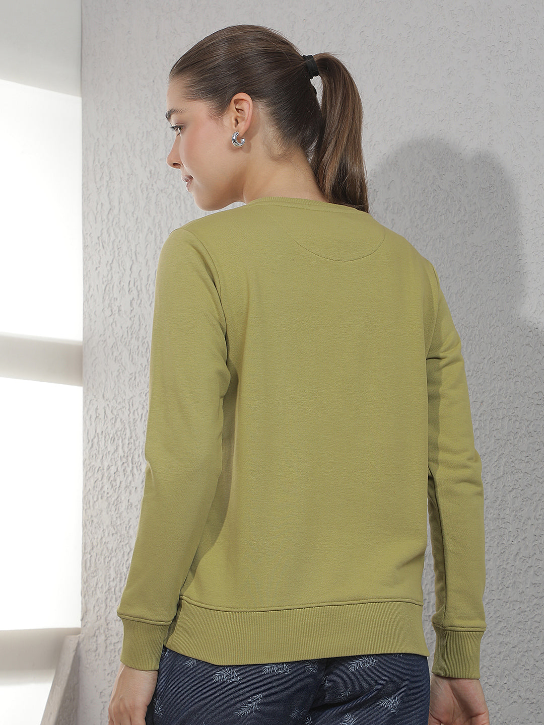 Olive Graphic Print Sweatshirt