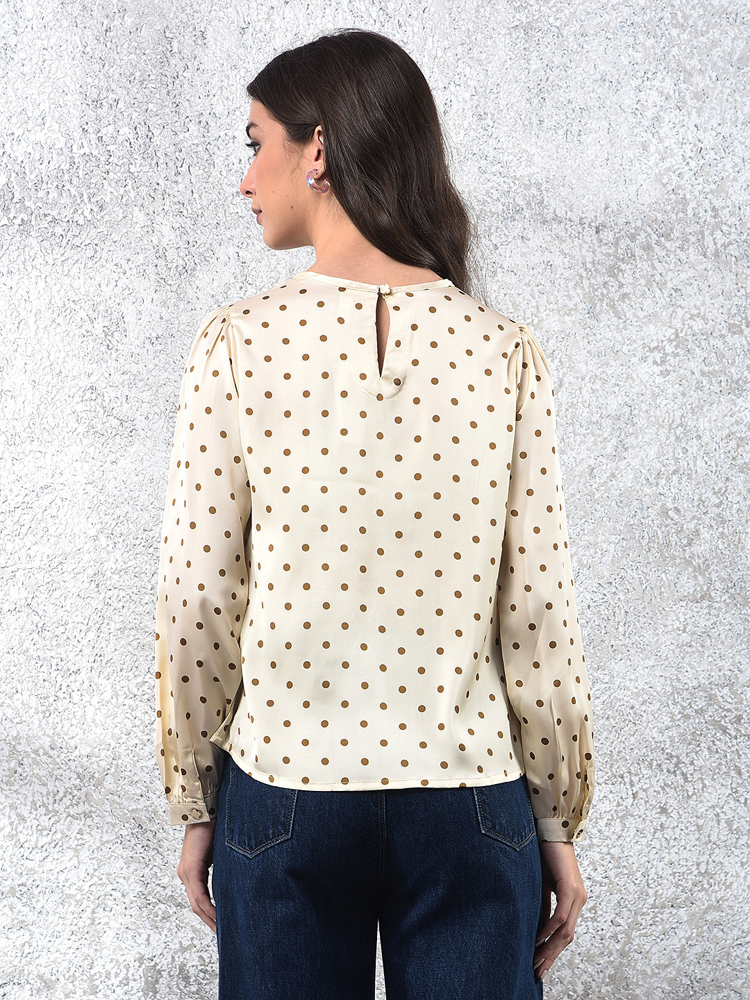 Off White Polka Dots Top