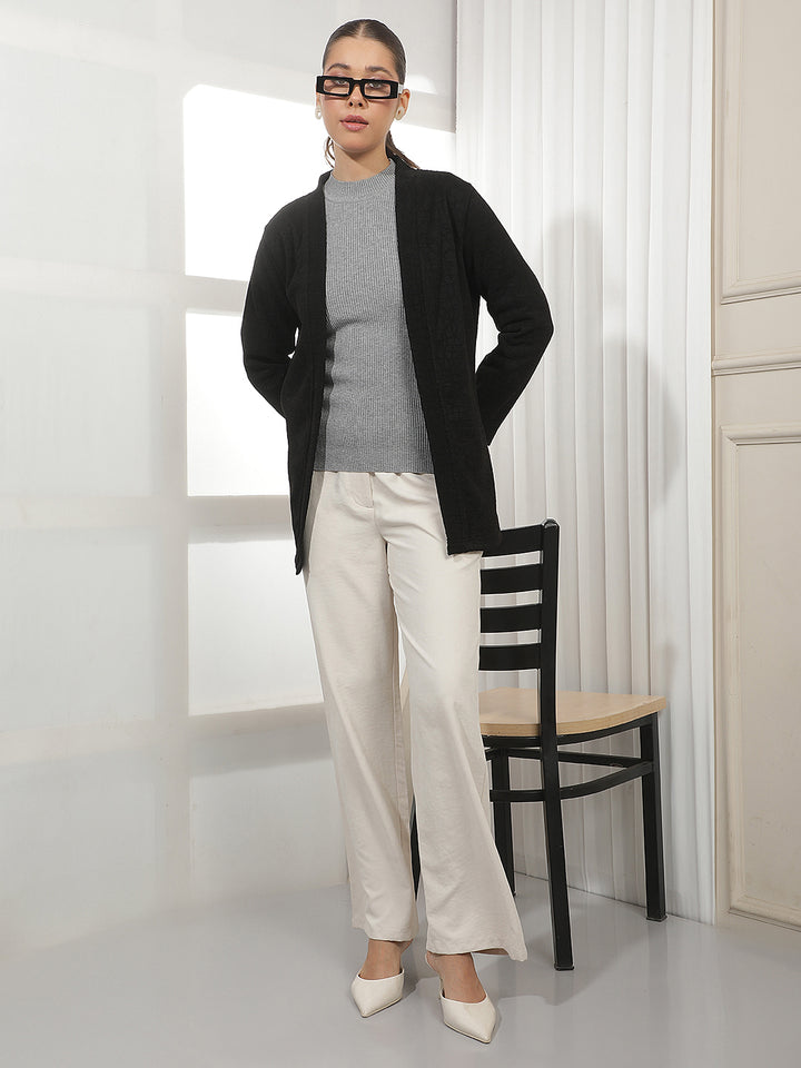 Contemporary Obsidian Black Jacquard Shrug