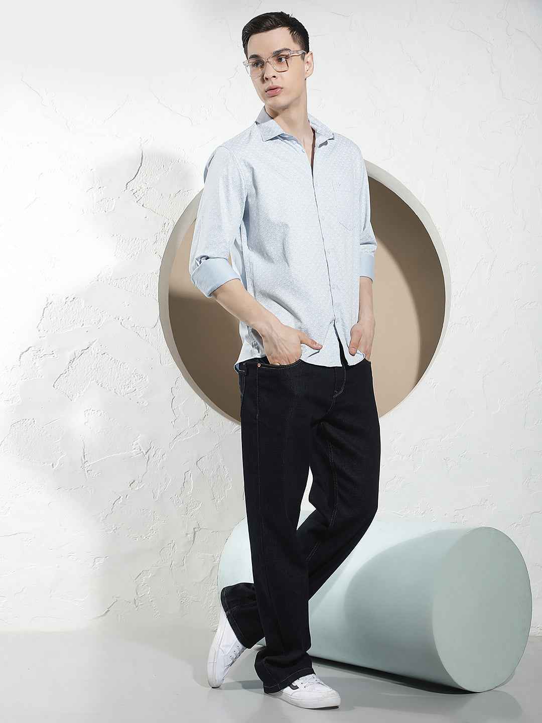 Stylish Blue Printed Shirt