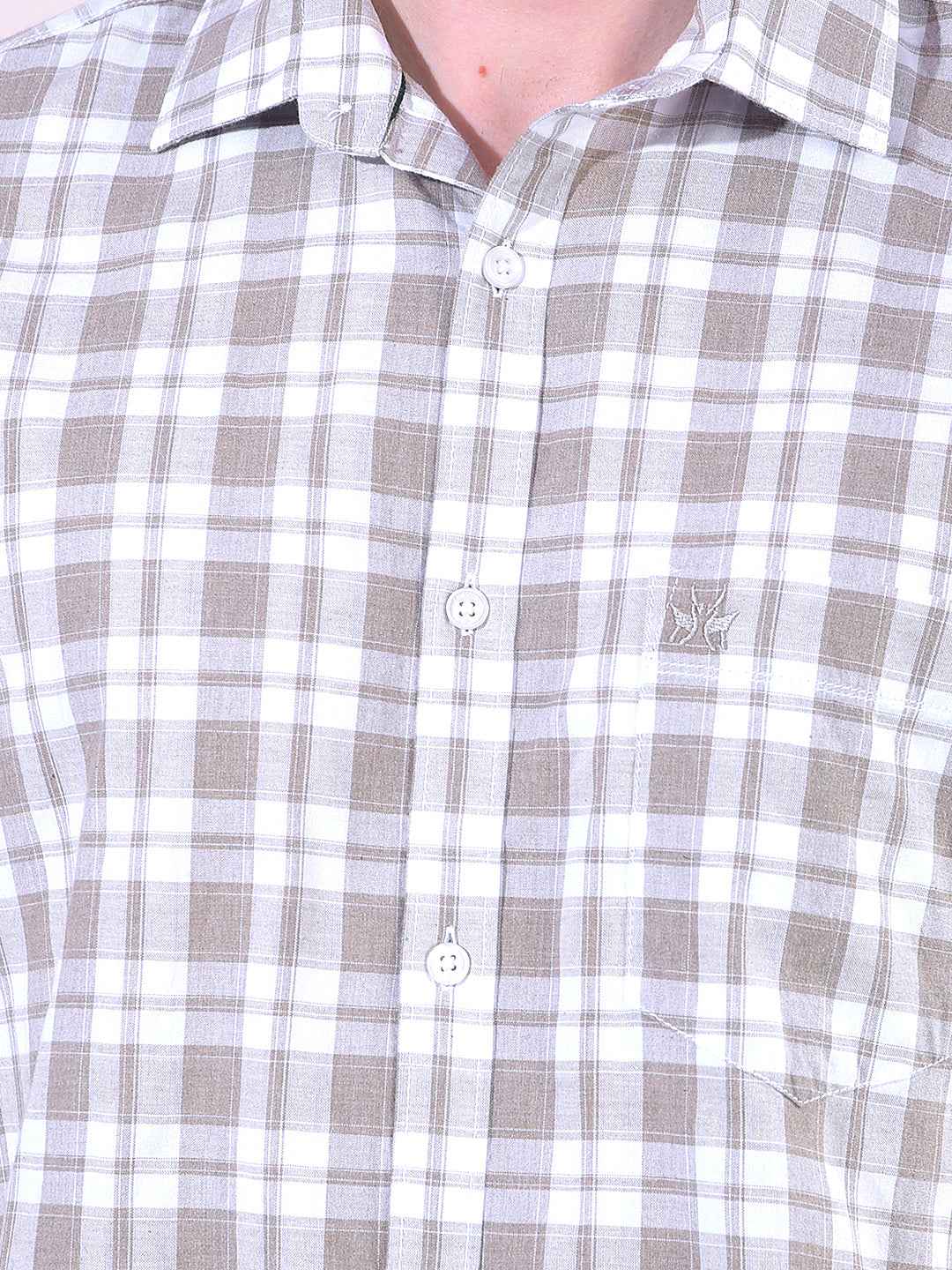 Beige Checked Shirt