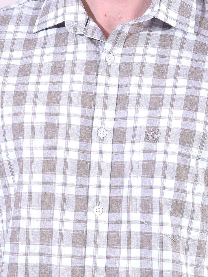 Beige Checked Shirt