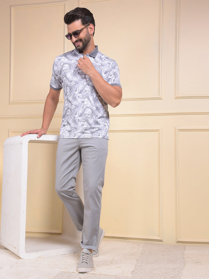 Grey Printed Trousers