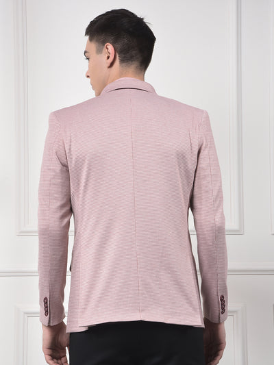 Pink Notched Lapel Single-Breasted Blazer