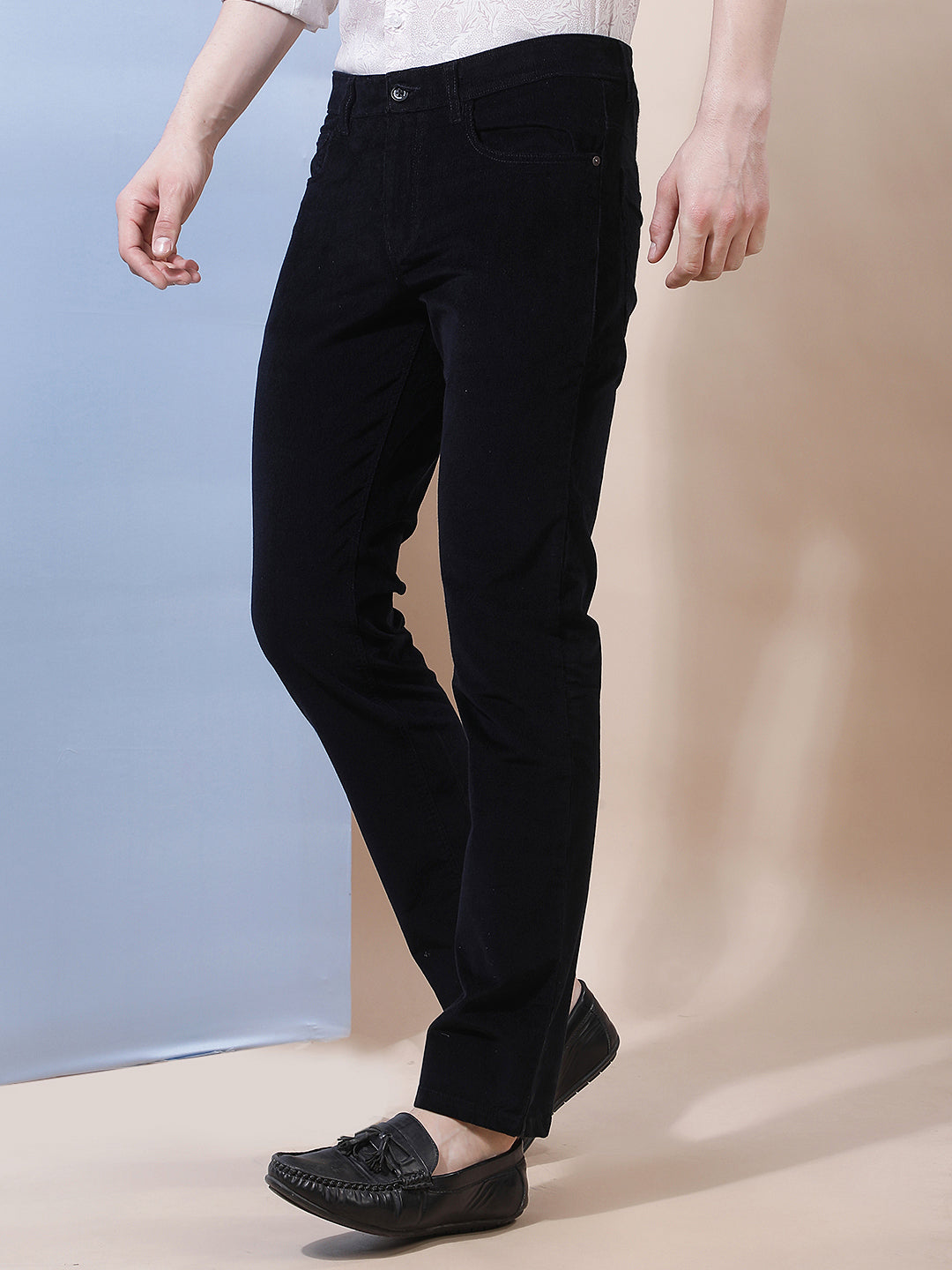Navy Blue Corduroy Trousers