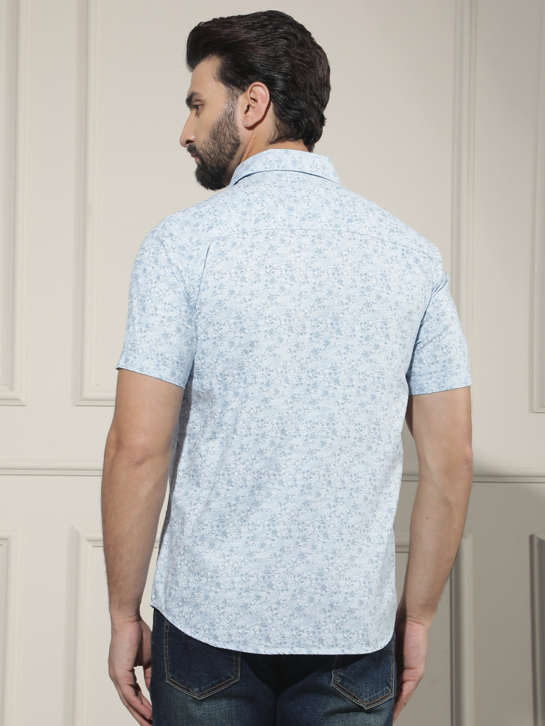 Blue Floral Print Shirt