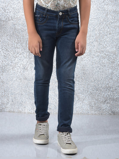 Snatched Dark Wash Slim Blue Jeans