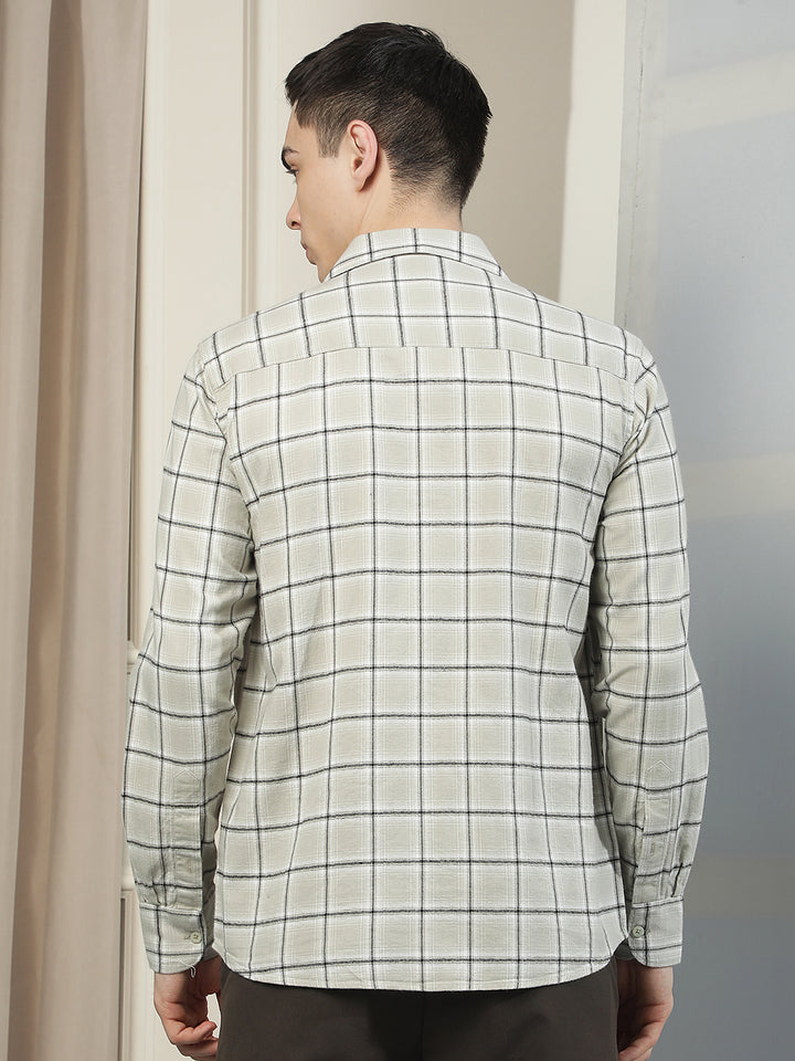 Grey Checked 100% Cotton Shirt