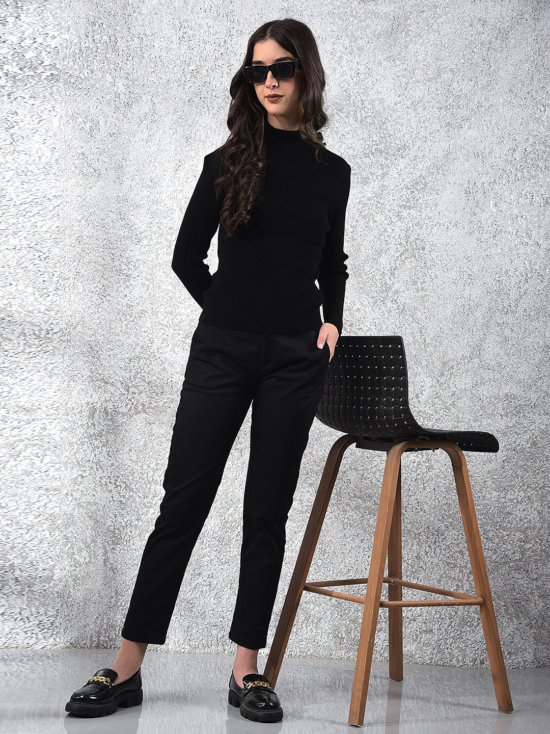 Classic Black Ribbed Sweater