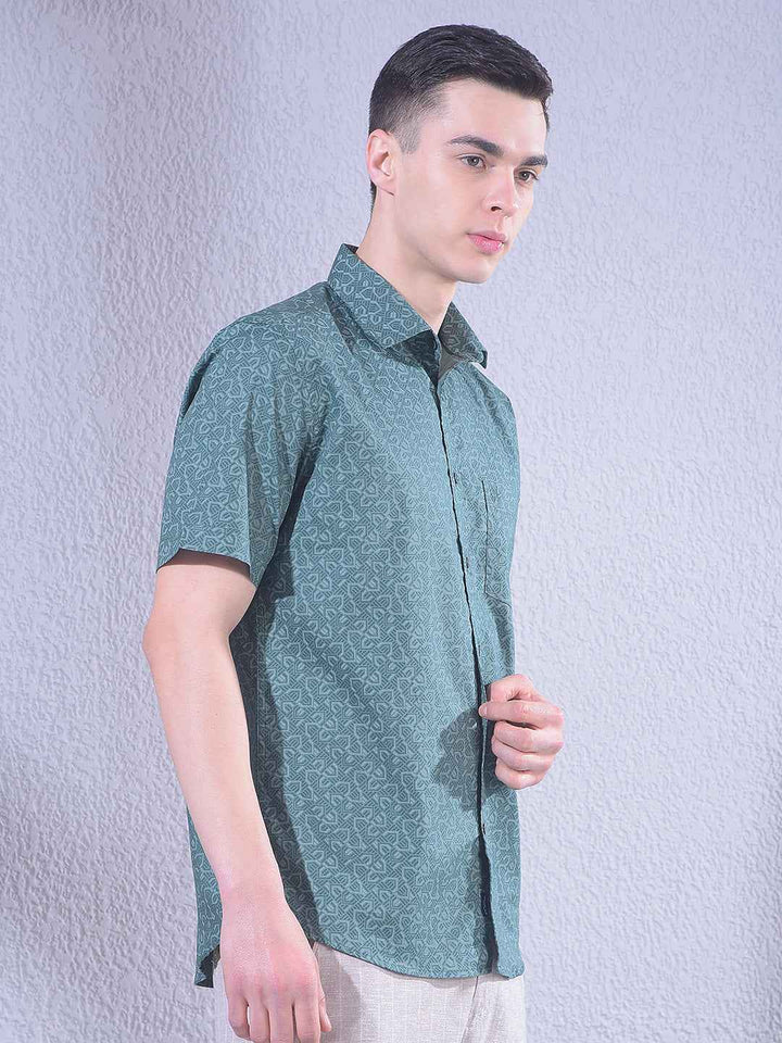 Green Contemporary Printed Shirt