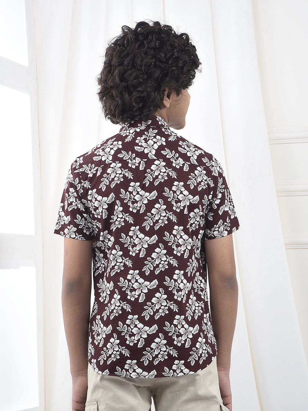 Green Printed 100% Cotton Shirt-Boys Shirts-Crimsoune Club
