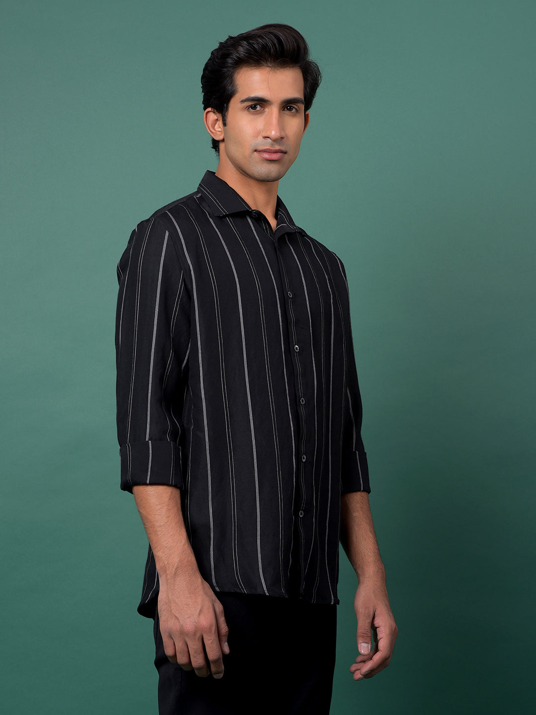 Black Vertical Stripes Shirt