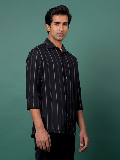 Black Vertical Stripes Shirt