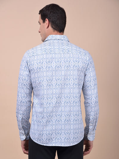 Tailored Trim Blue Printed Shirt