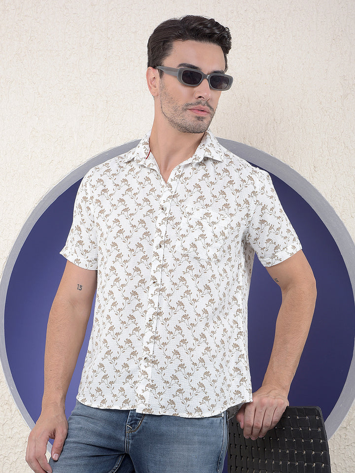 Ivory Vine Floral Printed Shirt