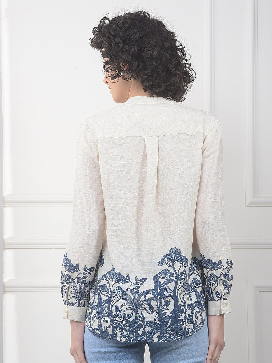 Beige Floral Print Shirt