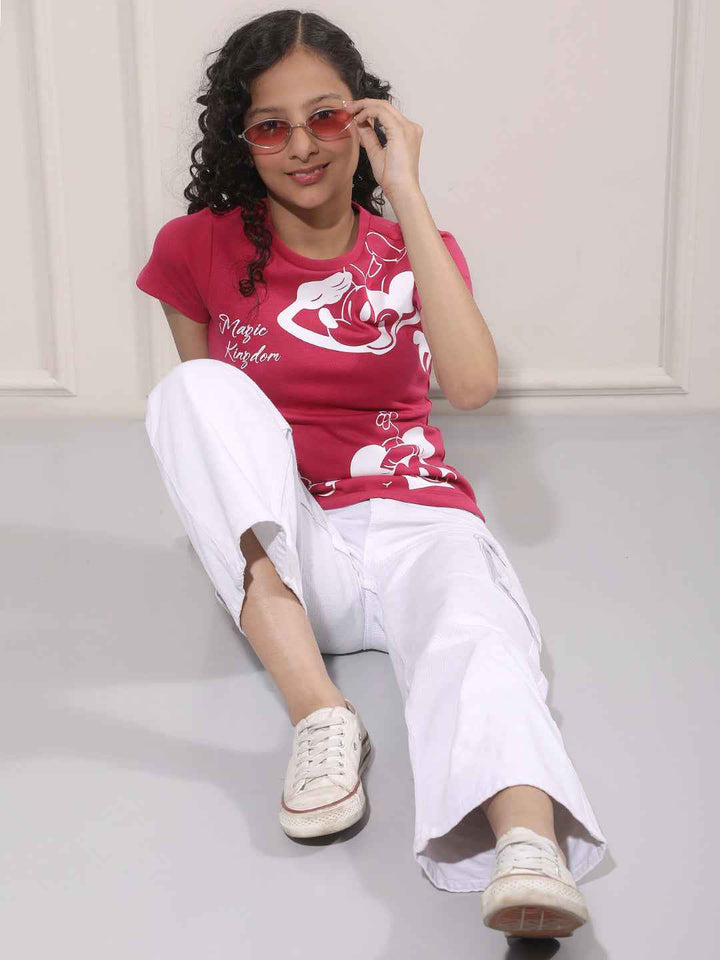 Character Print Pink T-Shirt