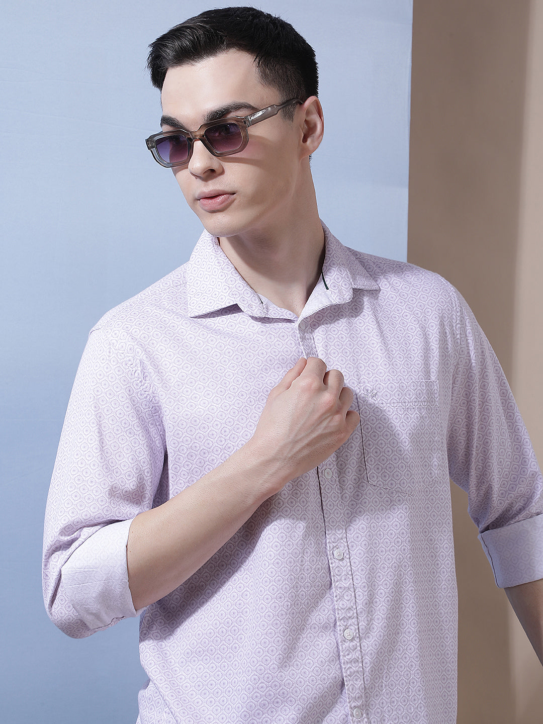 Luxe Dusty Pink Printed Shirt