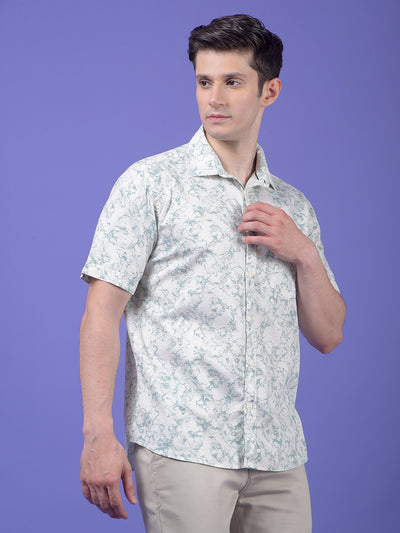 Grey Printed 100% Cotton Shirt