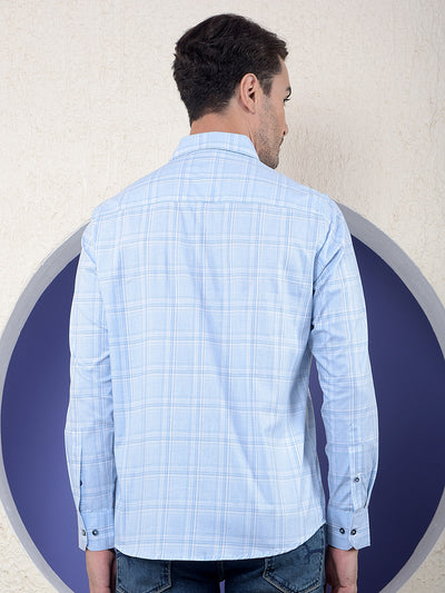 Blue Checked 100% Cotton Shirt