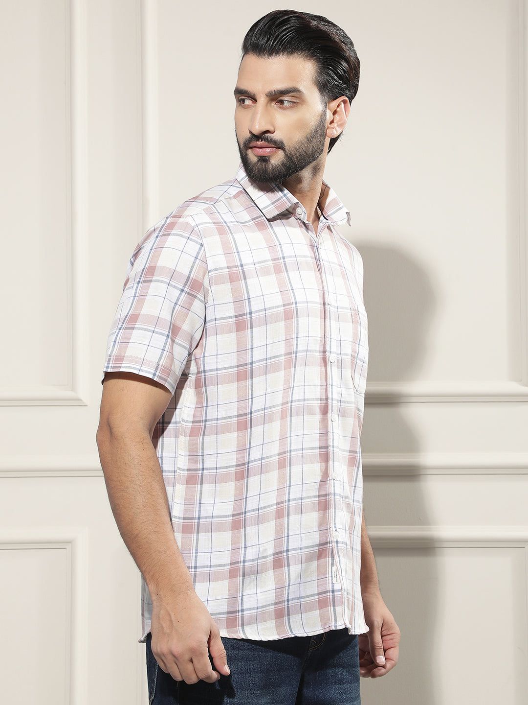 Multi-Color Checked Linen Shirt