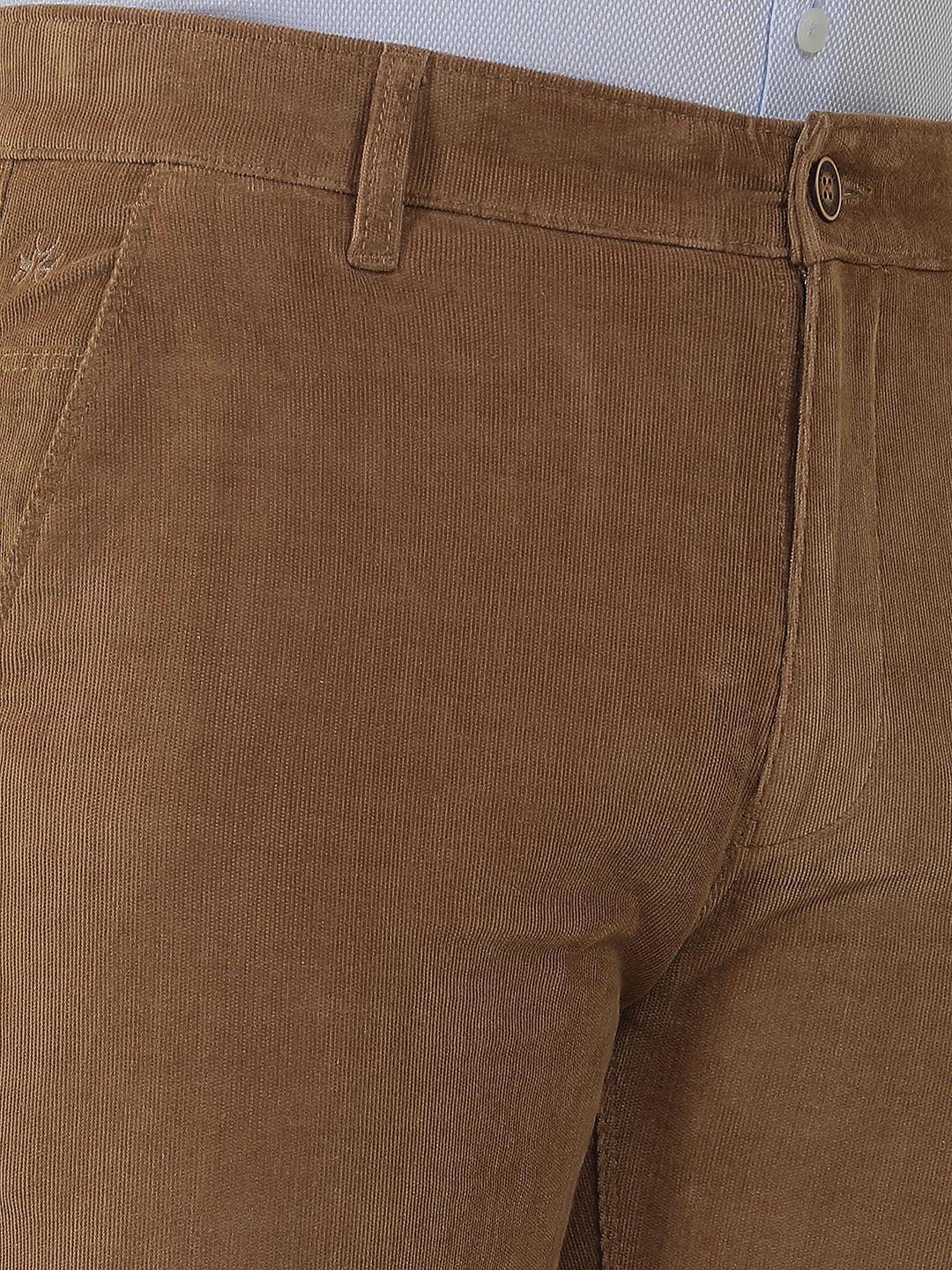 Beige Straight Corduroy Trousers