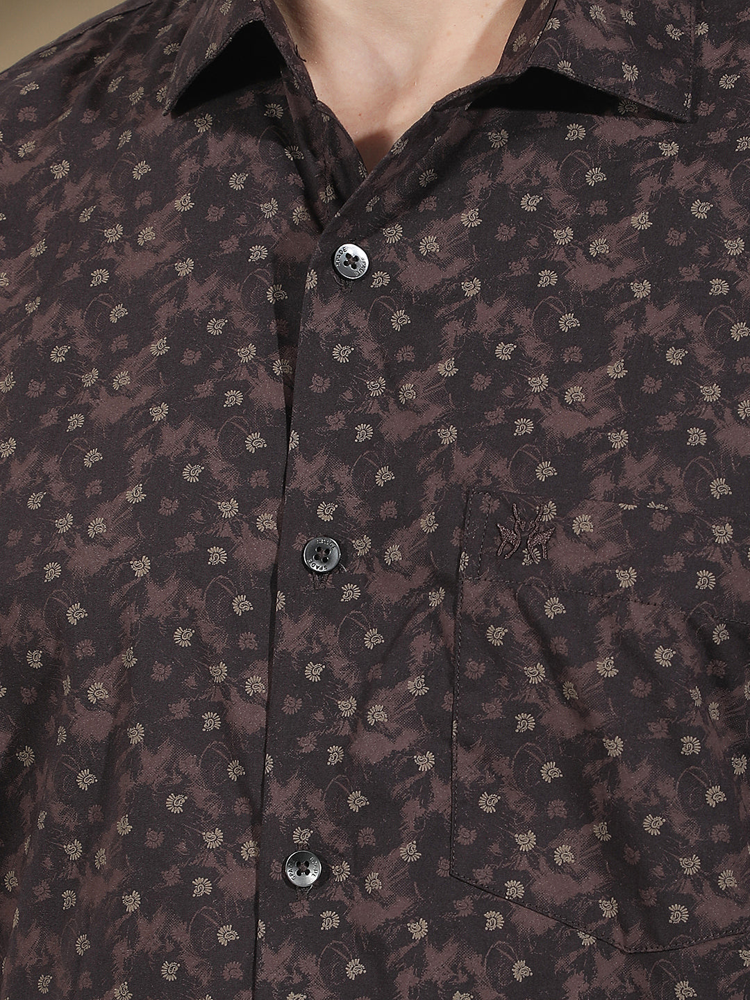 Essential Cocoa Brown Printed Shirt