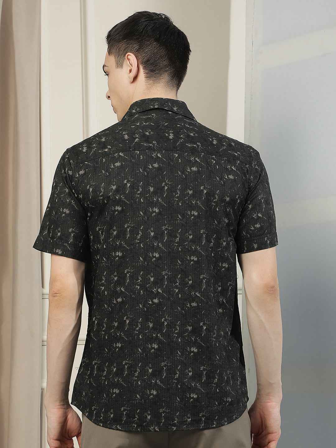 Green Printed Casual Shirt