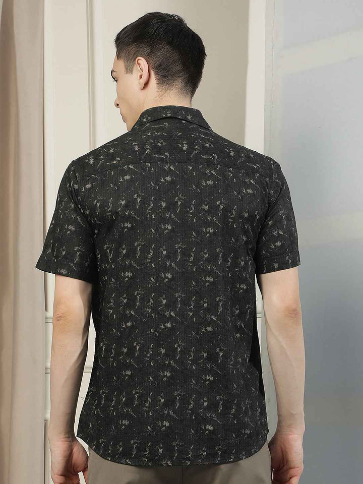 Green Printed Casual Shirt