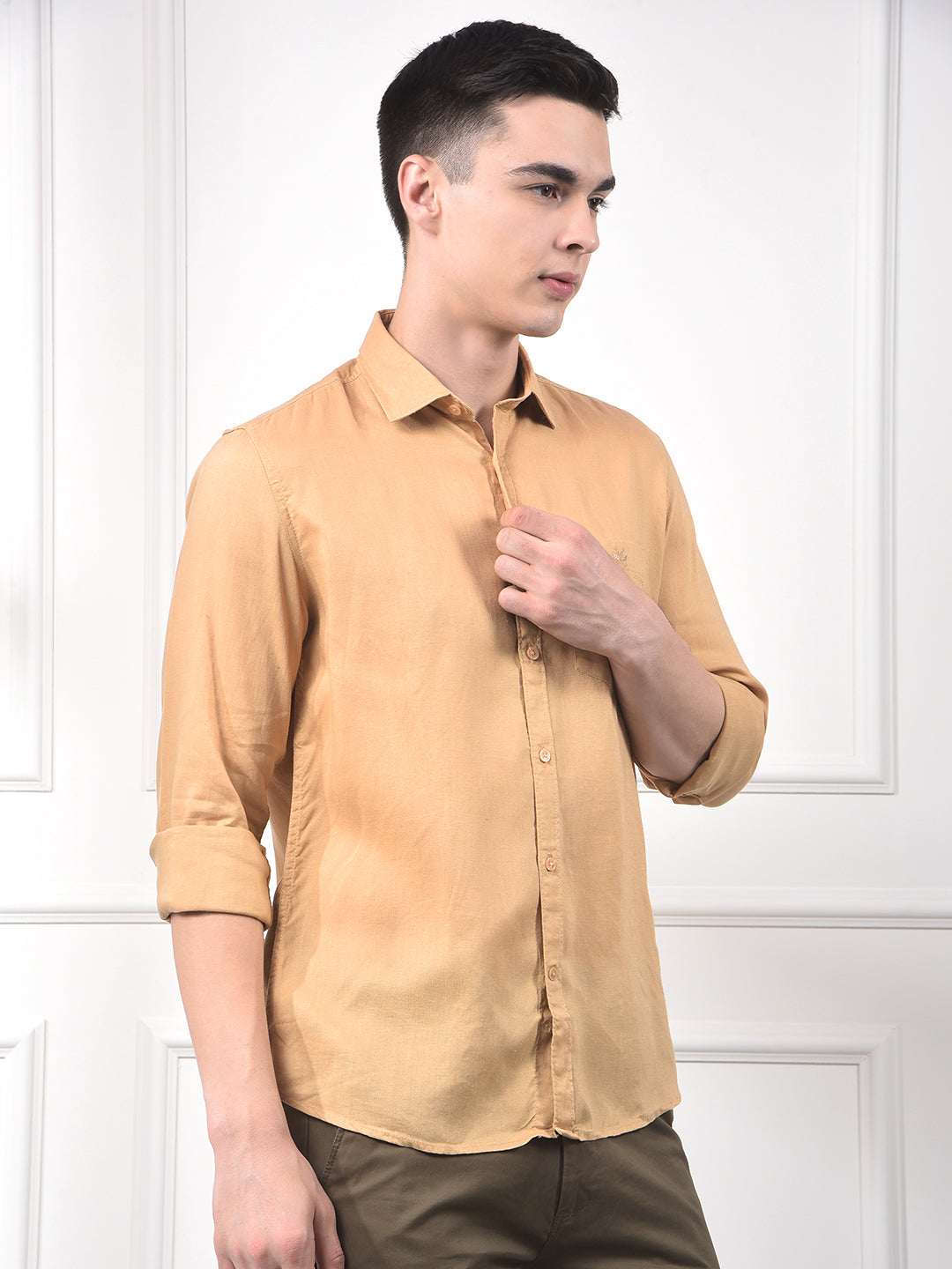 Breeze Fields Mustard Linen Shirt